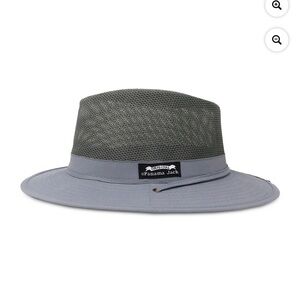 Panama Jack Gray/Blue  UV 50 Sun Hat with open nylon mesh adjustable chin cord